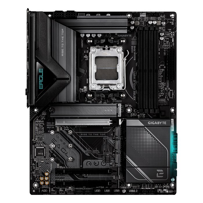 Материнская плата Gigabyte X870E EAGLE WIFI7, ATX, 1xAM5, AMD X870E, 4xDDR5-8200MHz (до 256GB), 4xM.2, 4xSATA3, 1xPCIe 5.0 x16, HDMI, 1x5GbE, Wi-Fi 7