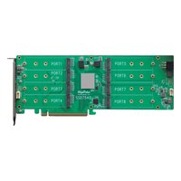 Плата расширения M.2 HighPoint R1508, 8 внутр. (8× M.2), 8× M.2 2242/2260/2280 NVMe (PCIe 4.0 x4 на каждый), NVMe, PCIe 4.0 x16, FH (R1508-253R3C) — фото 2