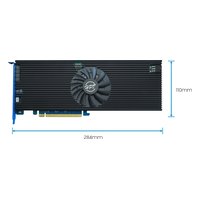 Плата расширения M.2 HighPoint R1608A, 8 внутр. (8× M.2), 8× M.2 2242/2260/2280 NVMe (PCIe 5.0 x4 на каждый), NVMe, PCIe 5.0 x16, FH (R1608A-72C1020) — фото 1