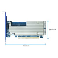 NVMe-адаптер HighPoint R7624A, 16 внутр. (2× MCIO 8i (SFF-TA-1016)), NVMe, RAID 0,1,10,Single Disk, PCIe 5.0 x16, LP (R7624A-41C0000) — фото 1