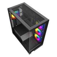 Корпус HSPD F550-TGBK-ARGB, Midi Tower, ATX/mATX/Mini-ITX, без БП, стекло, чёрный — фото 2