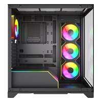 Корпус HSPD F550-TGBK-ARGB, Midi Tower, ATX/mATX/Mini-ITX, без БП, стекло, чёрный — фото 3