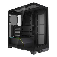 Корпус HSPD F550-TGBK, Midi Tower, ATX/mATX/Mini-ITX, без БП, стекло, чёрный — фото 1