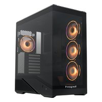 Корпус HSPD F711-TGBK-ARGB, Midi Tower, ATX/mATX/Mini-ITX, без БП, стекло, чёрный — фото 1