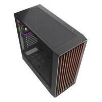 Корпус HSPD F760-TGBK-ARGB, Midi Tower, E-ATX/ATX/mATX/Mini-ITX, без БП, стекло, чёрный — фото 1
