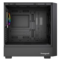 Корпус HSPD F760-TGBK-ARGB, Midi Tower, E-ATX/ATX/mATX/Mini-ITX, без БП, стекло, чёрный — фото 2