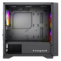 Корпус HSPD M334-TGBK-ARGB, Mini Tower, mATX/Mini-ITX, без БП, стекло, чёрный — фото 3