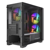 Корпус HSPD M334-TGBK-ARGB, Mini Tower, mATX/Mini-ITX, без БП, стекло, чёрный — фото 4
