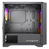 Корпус HSPD M336-TGBK-ARGB, Mini Tower, mATX/Mini-ITX, без БП, стекло, чёрный — фото 3