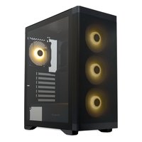 Корпус HSPD M520-TGBK-ARGB, Midi Tower, ATX/mATX/Mini-ITX, без БП, стекло, чёрный — фото 1