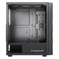 Корпус HSPD M550-TGBK, Midi Tower, ATX/mATX/Mini-ITX, без БП, стекло, чёрный — фото 3