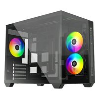 Корпус ID-COOLING VIEW 500 ARGB, Mini Tower, mATX/Mini-ITX, без БП, стекло, чёрный — фото 1