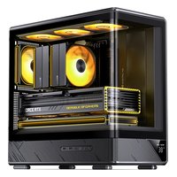 Корпус Jonsbo D200, Mini Tower, mATX/Mini-ITX, без БП, стекло, чёрный — фото 1