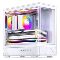 Корпус Jonsbo D200, Mini Tower, mATX/Mini-ITX, без БП, стекло, белый — фото 1