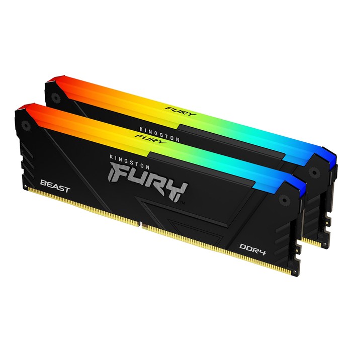 Комплект памяти 2x16GB 3200MHz DDR4 non-ECC DIMM Unbuffered, Kingston FURY Beast RGB Black (KF432C16BB12AK2/32)