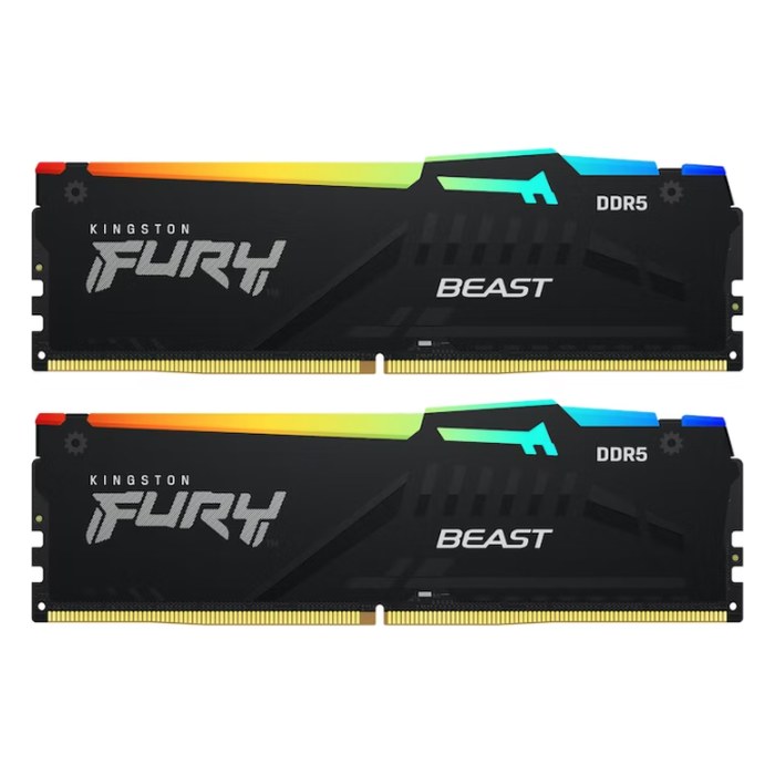 Комплект памяти 2x16GB 5600MHz DDR5 non-ECC DIMM Unbuffered, Kingston FURY Beast Black RGB EXPO (KF556C36BBEAK2-32)