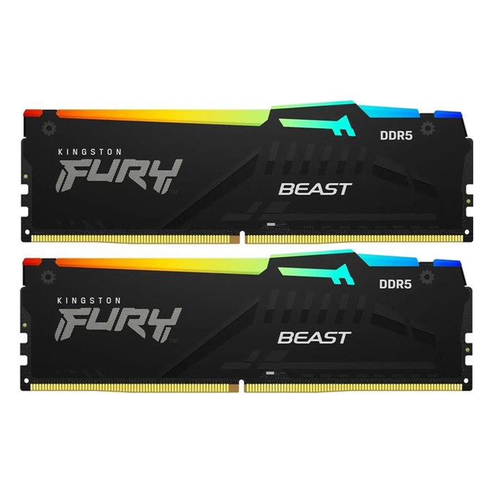Комплект памяти 2x16GB 5600MHz DDR5 non-ECC DIMM Unbuffered, Kingston FURY Beast Black RGB (KF556C40BBAK2-32)