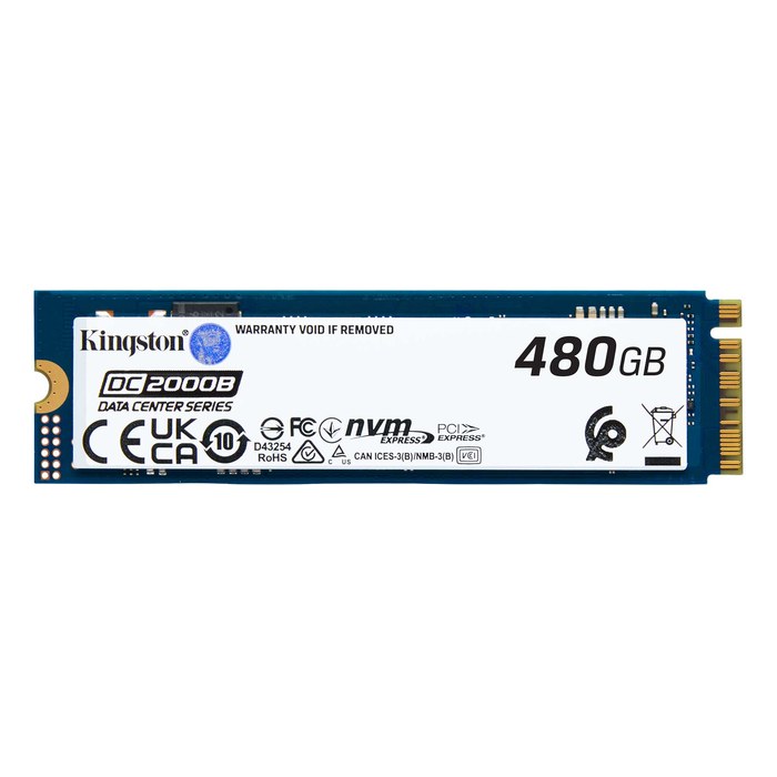 SSD 480GB Kingston DC2000B, NVMe M.2 2280 PCIe 4.0 x4 (R7000/W800MB/s) (DWPD 0.4) (350 TBW) (SEDC2000BM8/480G)