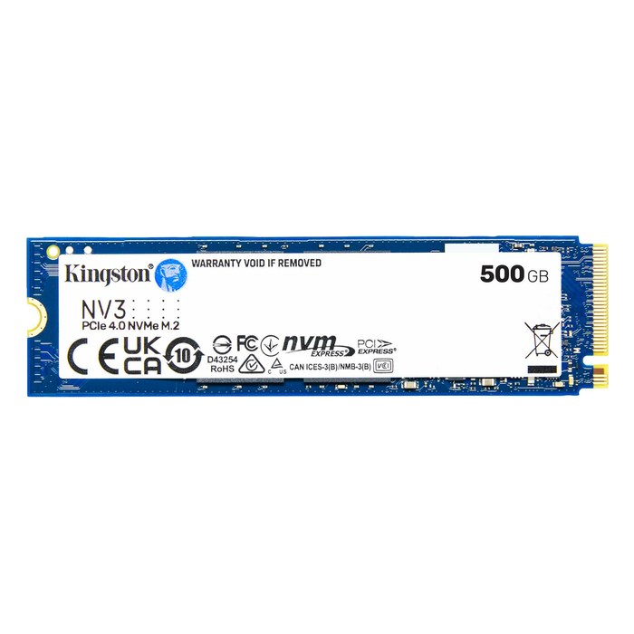 SSD 500GB Kingston NV3, NVMe M.2 2280 PCIe 4.0 x4 (R5000/W3000MB/s) (160 TBW) (SNV3S/500G)