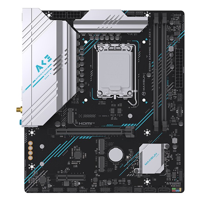 Материнская плата Maxsun MS-B760M GAMING WIFI ACE II, mATX, 1xLGA1700, Intel B760, 2xDDR5, 3xM.2, 2xSATA3, 1xPCIe 5.0 x16, HDMI/DP, Wi-Fi 6