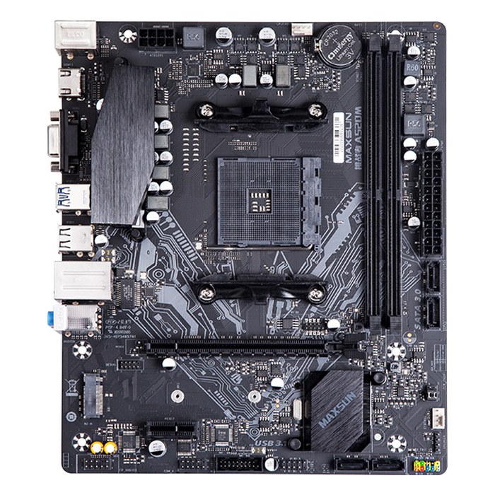 Maxsun 6940709669778 — Материнская плата MS-Challenger A520M, mATX, 1xAM4, AMD A520, 2xDDR4 (до 64GB), 1xM.2, 4xSATA3, 1xPCIe 3.0 x16, VGA/HDMI, 1x1GbE