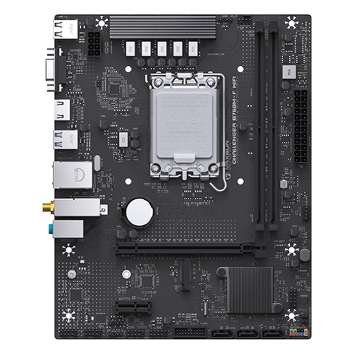 Maxsun 6940709661604 — Материнская плата MS-Challenger B760M-F WIFI, mATX, 1xLGA1700, Intel B760, 2xDDR4 (до 64GB), 1xM.2, 3xSATA3, 1xPCIe 4.0 x16, HDMI/VGA, 1x1GbE, Wi-Fi 5