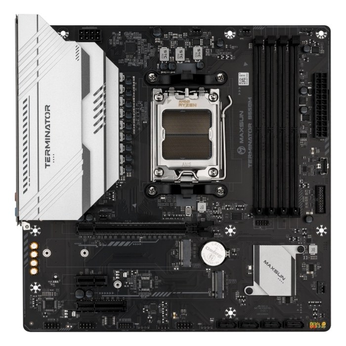 Материнская плата Maxsun MS-Terminator B650M, mATX, 1xAM5, AMD B650, 4xDDR5 (до 192GB), 2xM.2, 4xSATA3, 1xPCIe 5.0 x16, HDMI/DP, 1x2.5GbE