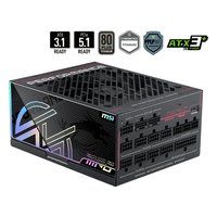 Блок питания MSI MPG Ai1600TS PCIE5 1600W, ATX 3.1, 80 PLUS Titanium, модульный, 2x12V-2x6, 7xPCIe 6+2 (7ZPUA) — фото 1