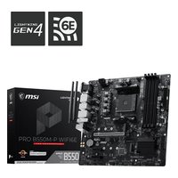 Материнская плата MSI PRO B550M-P WIFI6E, mATX, 1xAM4, AMD B550, 4xDDR4 (до 128GB), 2xM.2, 4xSATA3, 1xPCIe 4.0 x16, HDMI/DP/VGA, 1x1GbE, Wi-Fi 6E — фото 4