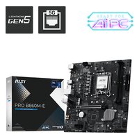 Материнская плата MSI PRO B860M-E, mATX, 1xLGA1851, Intel B860, 2xDDR5 (до 128GB), 2xM.2, 4xSATA3, 1xPCIe 5.0 x16, HDMI/DP, 1x5GbE — фото 4