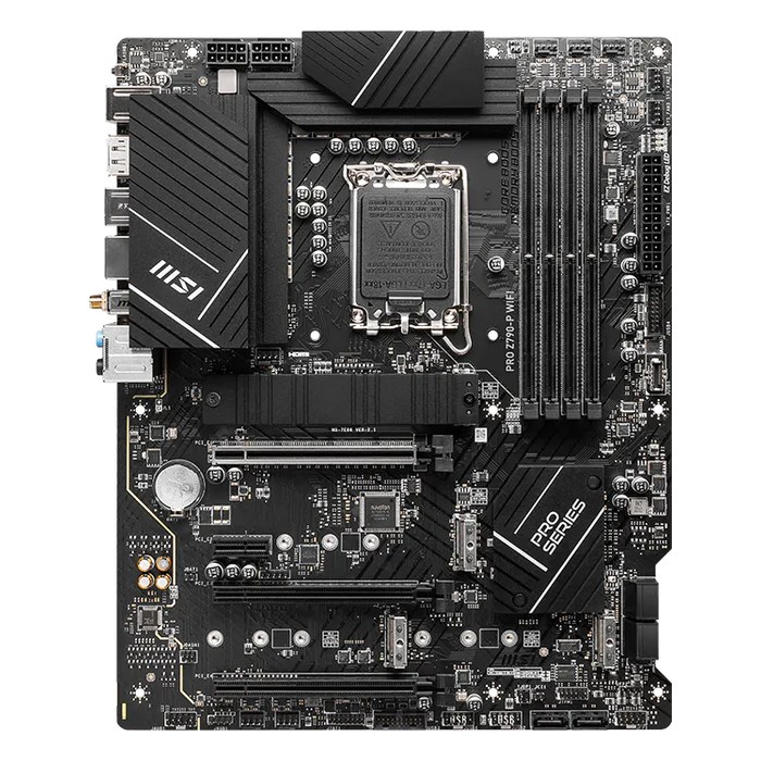Материнская плата MSI PRO Z790-P WIFI, ATX, 1xLGA1700, Intel Z790, 4xDDR5 (до 256GB), 4xM.2, 6xSATA3, 1xPCIe 5.0 x16, HDMI/DP, 1x2.5GbE, Wi-Fi 6E