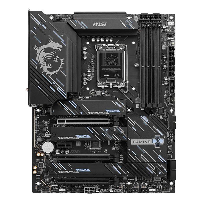 Материнская плата MSI Z890 GAMING PLUS WIFI, ATX, 1xLGA1851, Intel Z890, 4xDDR5 (до 256GB), 4xM.2, 4xSATA3, 1xPCIe 5.0 x16, HDMI/DP/Thunderbolt 4 Type-C, 1x5GbE, Wi-Fi 7