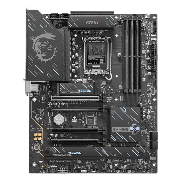 Материнская плата MSI Z890 GAMING WIFI6E, ATX, 1xLGA1851, Intel Z890, 4xDDR5 (до 256GB), 3xM.2, 4xSATA3, 1xPCIe 5.0 x16, HDMI/DP, 1x2.5GbE, Wi-Fi 6E