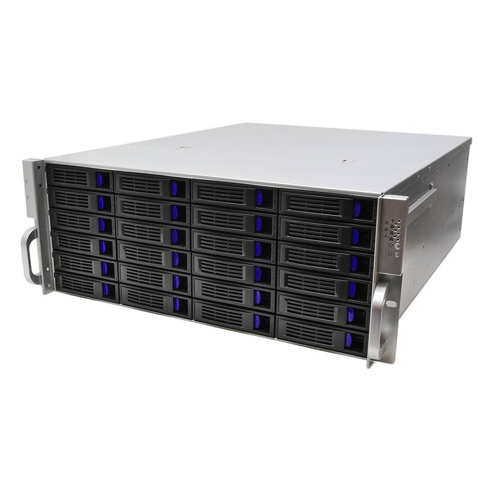 Корпус Negorack NR-R4024, Rack 4U, ATX/mATX/Mini-ITX, 24× hot-swap 3,5", бэкплейн 6× SFF-8643 или 6× SFF-8087, 7 слотов FH, глубина 550 мм, без БП