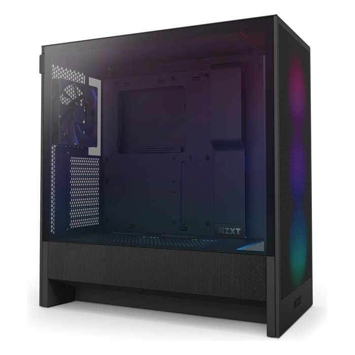 Корпус NZXT H5 Flow RGB, Midi Tower, E-ATX/ATX/mATX/Mini-ITX, без БП, стекло, чёрный (CC-H52FB-R1)