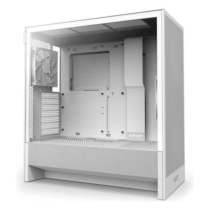 Корпус NZXT H5 Flow, Midi Tower, E-ATX/ATX/mATX/Mini-ITX, без БП, стекло, белый (CC-H52FW-01)