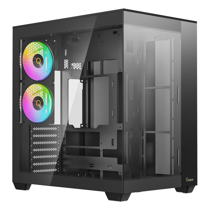 Корпус Ocypus Delta C74 BK ARGB, Midi Tower, ATX/mATX/Mini-ITX, без БП, стекло, чёрный (Delta-C74-BKD200XX-GL)