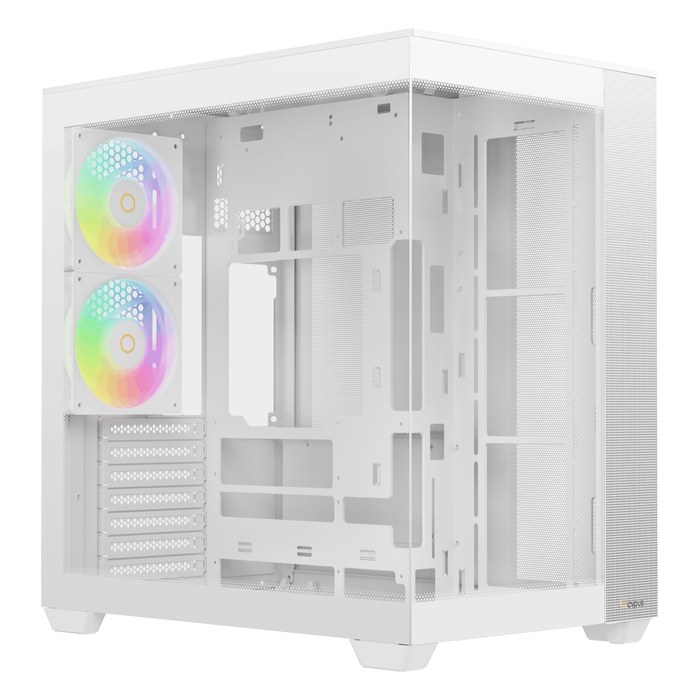 Корпус Ocypus Delta C74 WH ARGB, Midi Tower, ATX/mATX/Mini-ITX, без БП, стекло, белый (Delta-C74-WHD200XX-GL)