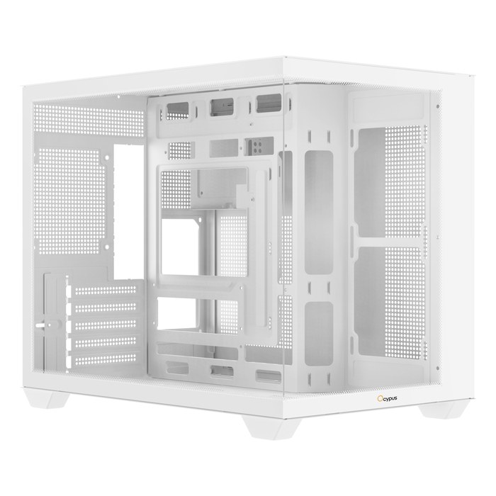 Корпус Ocypus Gamma C54 WH, Mini Tower, mATX/Mini-ITX, без БП, стекло, белый (Gamma-C54-WHD000XX-GL)