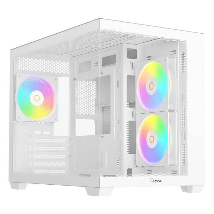 Корпус Ocypus Gamma C54 WH ARGB, Mini Tower, mATX/Mini-ITX, без БП, стекло, белый (Gamma-C54-WHD300XX-GL)