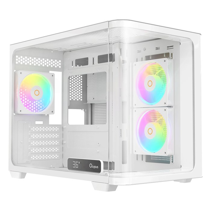 Корпус Ocypus Iota C50 Curve WH ARGB, Midi Tower, mATX/Mini-ITX, без БП, стекло, белый (Iota-C50-WHD300CD-GL)