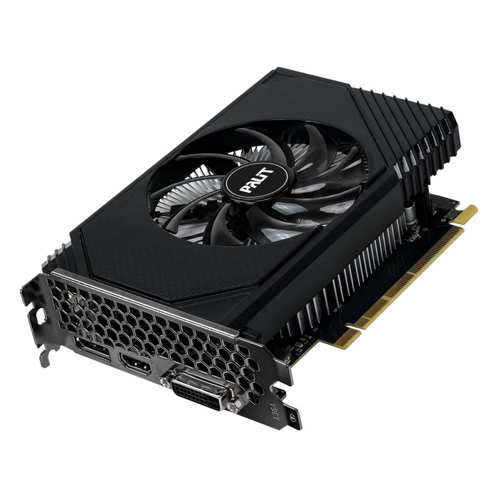 Видеокарта Palit GeForce RTX 3050 StormX 6GB GDDR6/96-bit, PCIe 4.0, 1xDVI-D+1xHDMI+1xDP, 2 слота, без доп. питания (NE63050018JE-1072F)