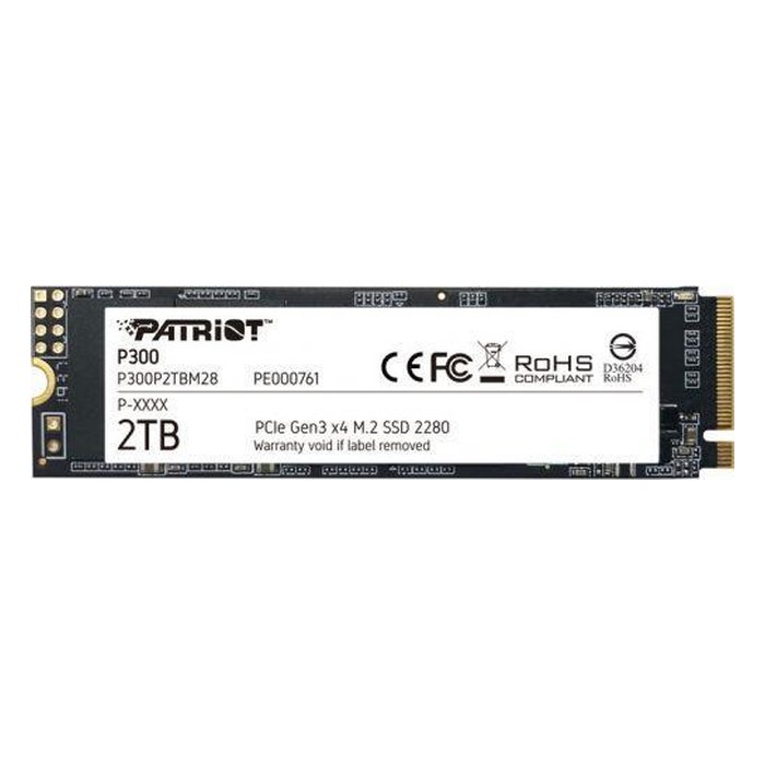SSD 2TB Patriot P300, NVMe M.2 2280 PCIe 3.0 x4 (R2100/W1650MB/s) (960 TBW) (P300P2TBM28)