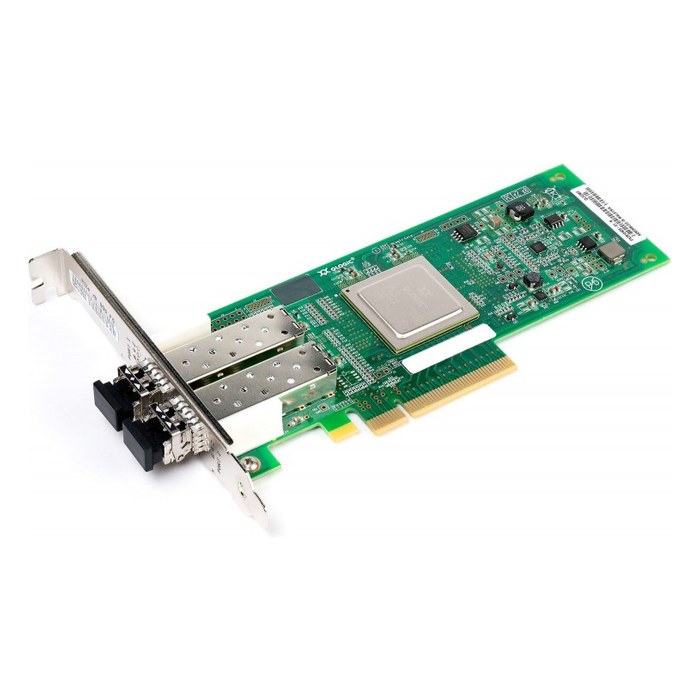 FC-адаптер QLogic QLE2562-CK, 2× LC (SFP+ в комплекте) 8 GFC, Marvell QLogic 2500 Series, PCIe 2.0 x8, LP, трансиверы: 2× SR optic (установлены)