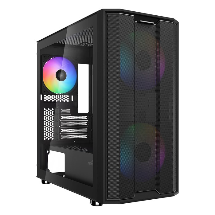 Корпус SAMA S30, Mini Tower, mATX/Mini-ITX, без БП, стекло, чёрный (S30-BKMPA3X1-GL)