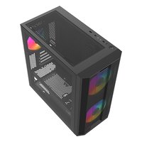 Корпус SAMA S30, Mini Tower, mATX/Mini-ITX, без БП, стекло, чёрный (S30-BKMPA3X1-GL) — фото 2