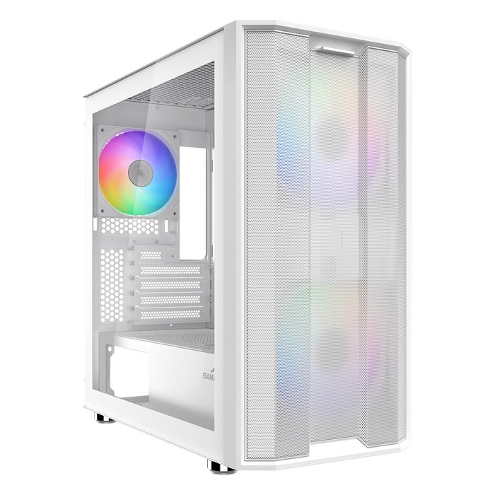 Корпус SAMA S30, Mini Tower, mATX/Mini-ITX, без БП, стекло, белый (S30-WHMPA3X1-GL)