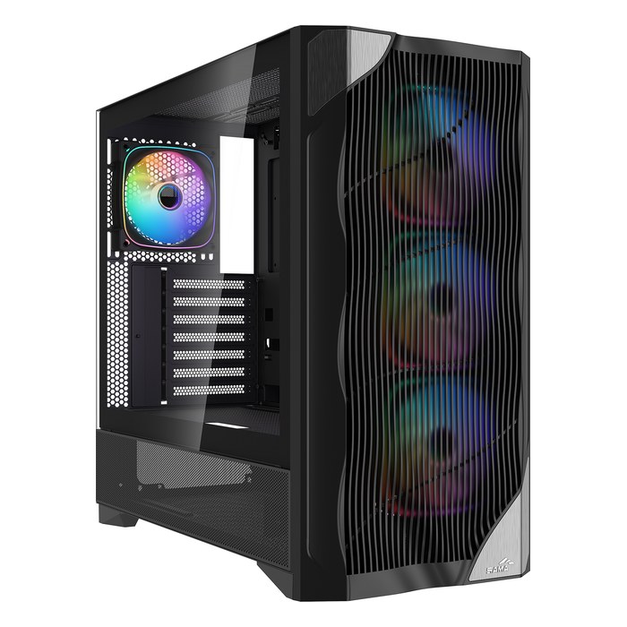Корпус SAMA V42, Midi Tower, ATX/mATX/Mini-ITX, без БП, стекло, чёрный (V42-BKAMA4X1-GL)