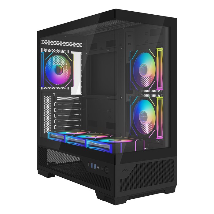 Корпус SAMA V43, Midi Tower, ATX/mATX/Mini-ITX, без БП, стекло, чёрный (V43-BKADA6X1-GL)