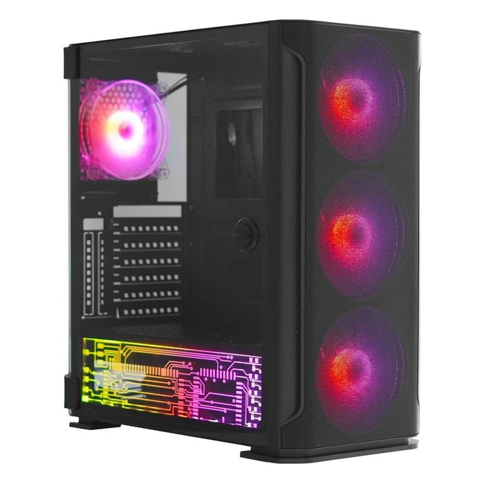 Корпус SOEYI AX1-B10, Midi Tower, E-ATX/ATX/mATX, без БП, чёрный